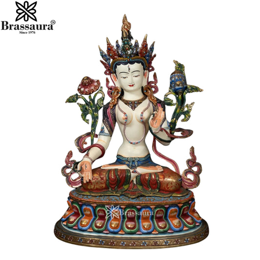 Copper Tara Statue Weight 9.3 Kg And Height 19.5 Inch