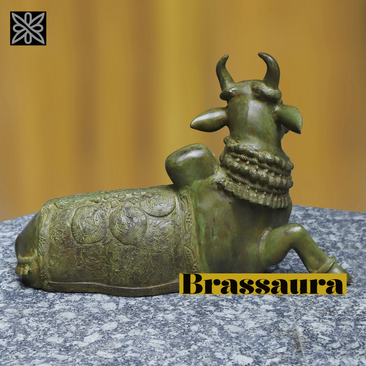Brassaura™ Brass Nandi Statue | 18 Inches Height | 17.9 Kgs Weight | Elegant Finish
