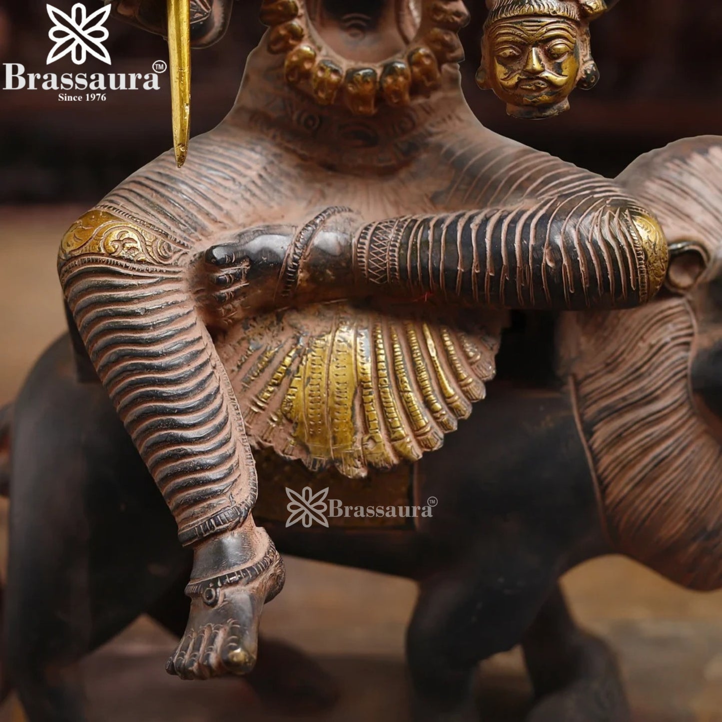 Brass Pratyangira Devi Murti Weight 12.14 Kg And Height 19 Inch