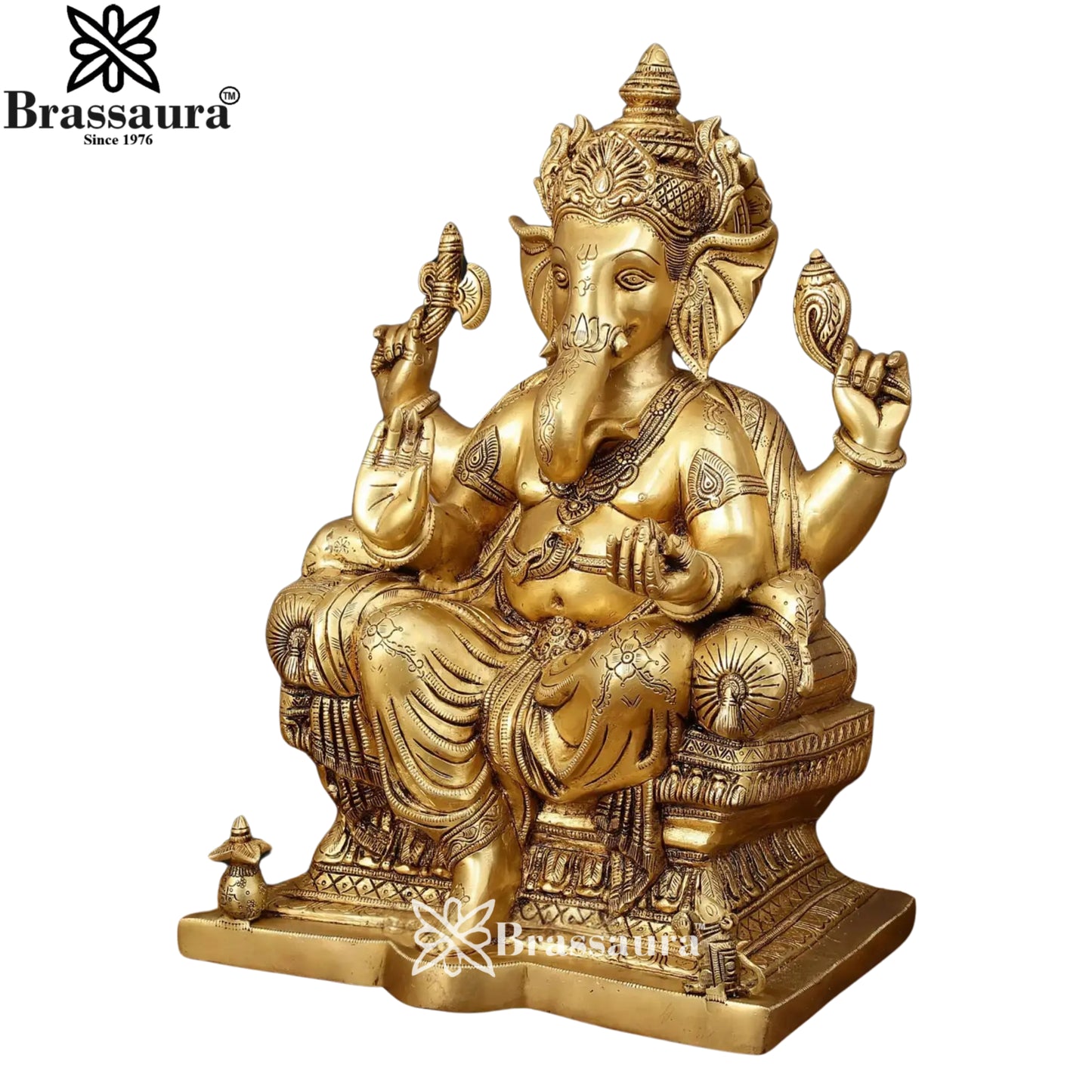 Brass Super fine Ganesha Statue Weight 18 Kg & Height 18 Inch