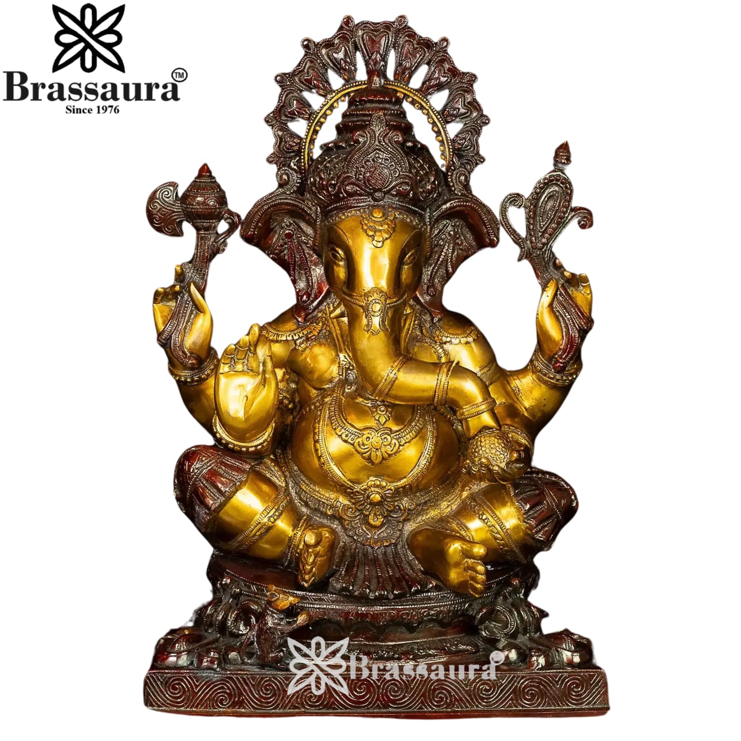 Brass Ganesha Statue Weight 21.5 Kg And Height 20 Inch