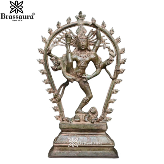 Brass Vintage Dancing Natraj Statue Weight 8.46 Kg And Height 17.5 Inch