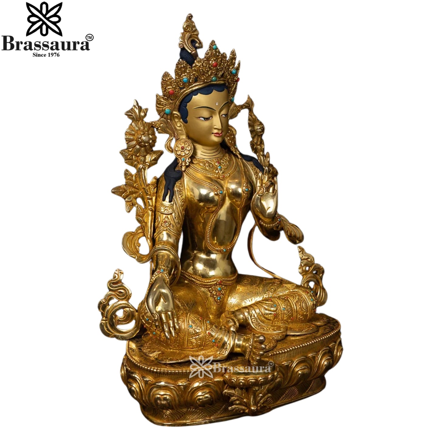 Copper Tara Statue Weight 3.6 Kg And Height 13 Inch