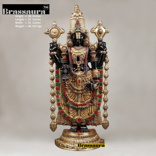 Brass Balaji Idol For Home Decor Height 46 Inch & Weight 48.1 Kg