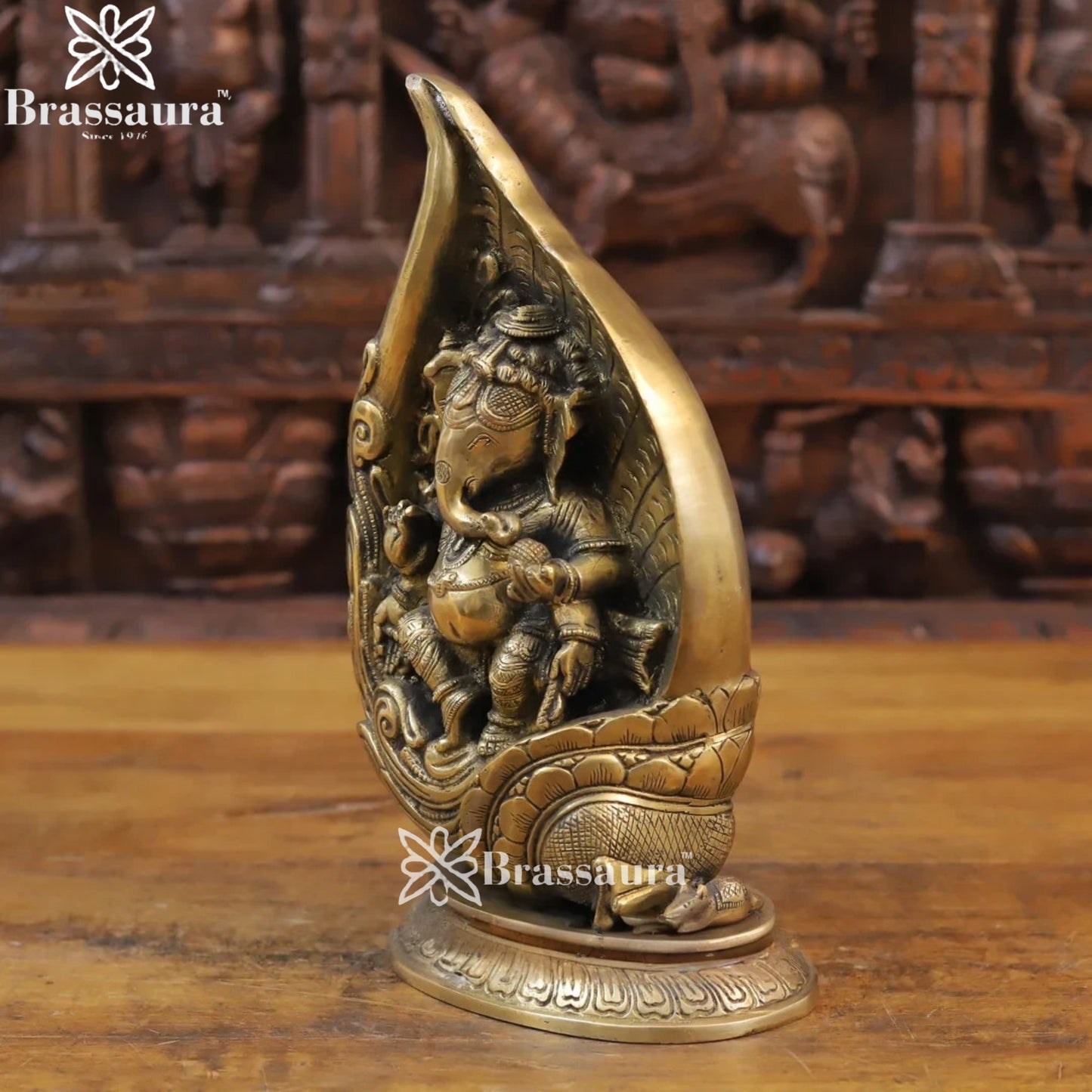 Brass Ganesha Weight 5.3 Kg & Height 13 Inch