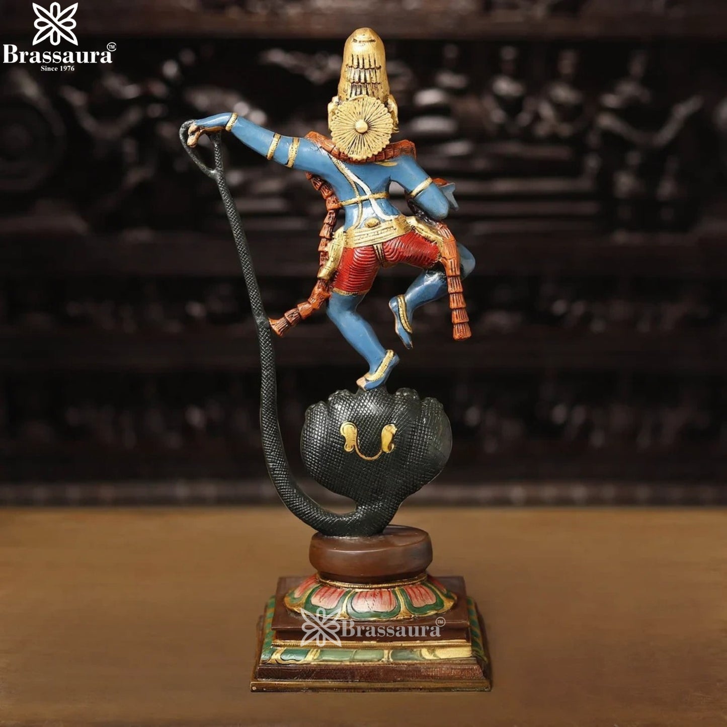 Brass Dancing Krishna Murti Weight 7.83 Kg And Height 21 Inch