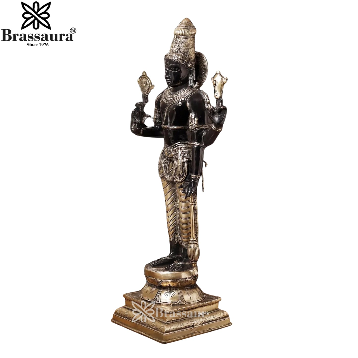 Brass Vishnu Statue Weight 27.2 Kg And Height 37 Inch