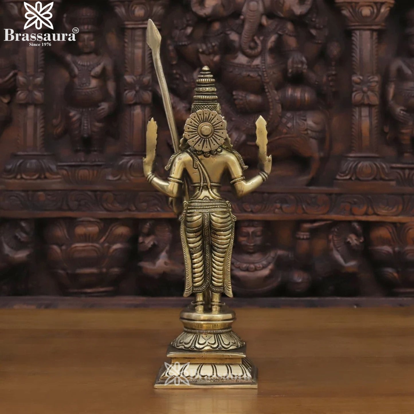 Brass Karthikiya Statue Weight 2.6 Kg And Height 11.5 Inch