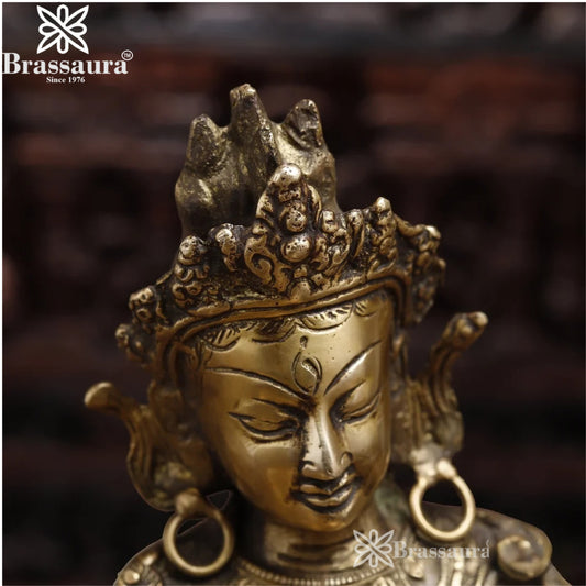Brass Saraswati Statue Weight 4.8 Kg And Height 12 Inch