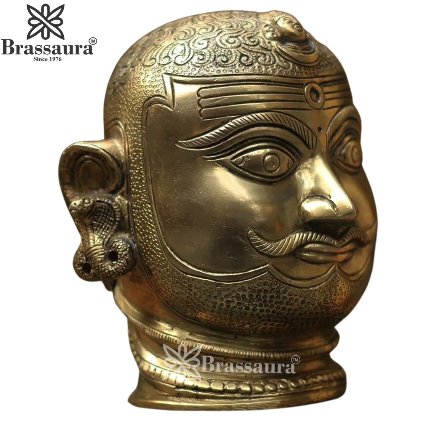 Brass Shiva Mukhlingam Statue Weight 2.3 Kg And Height 6 Inch