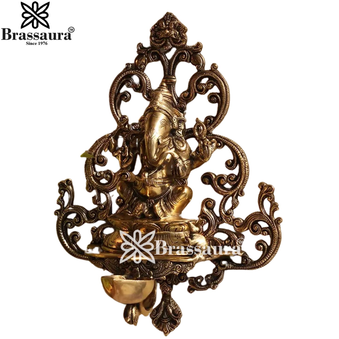 Brass Ganesha Statue Weight 3.75 Kg And Height 14 Inch