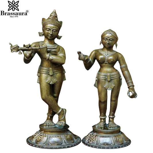 Bronze Radha Krishna Idol Weight 25.12 Kg And Height 19 Inch
