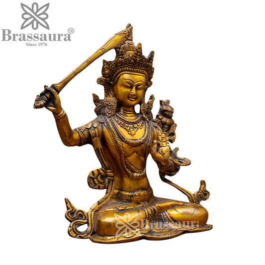 Brass Gem Stone Work Tara Weight 3 Kg & Height 11 Inch