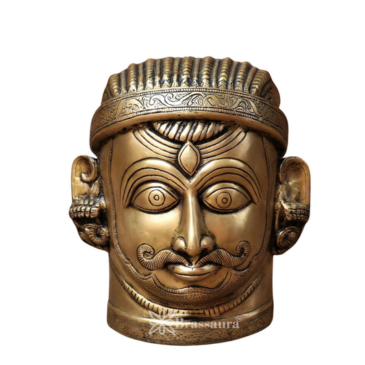 Brass Shiva Mukhlingam Statue Weight 9.2 Kg And Height 11 Inch