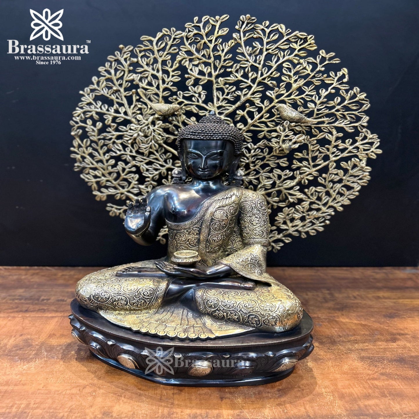 Brass Tree Buddha Weight 32 Kg & Height 29 Inch
