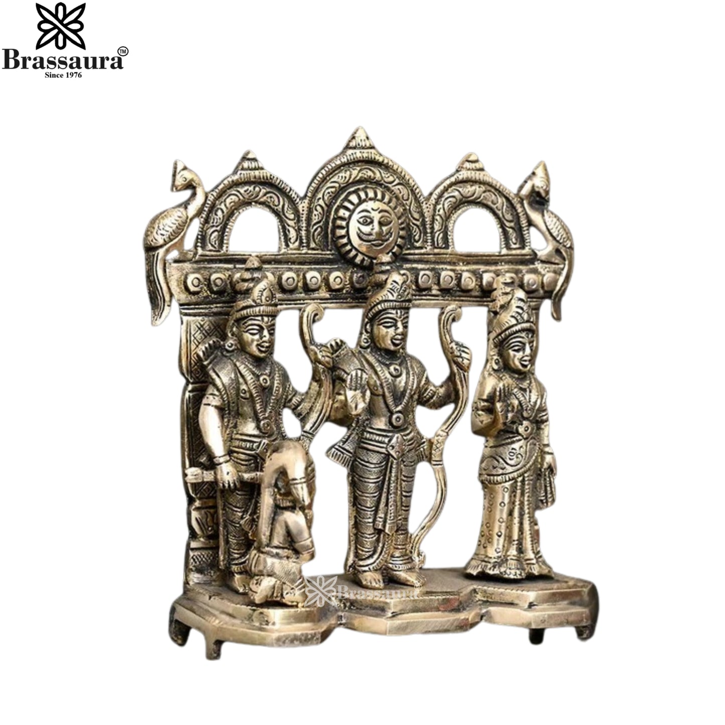 Brass Ram Darbar Statue Weight 2.07 Kg And Height 7.7 Inch
