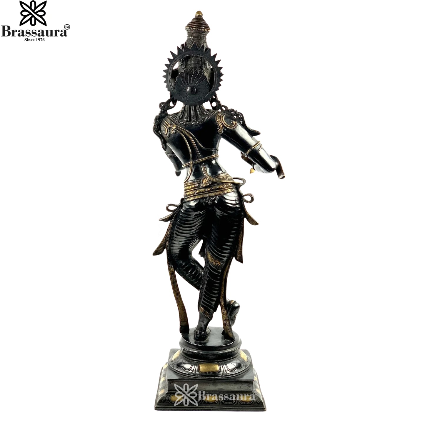 Brass Royal Black Krishna Murti Weight 19 Kg And Height 34 Inch