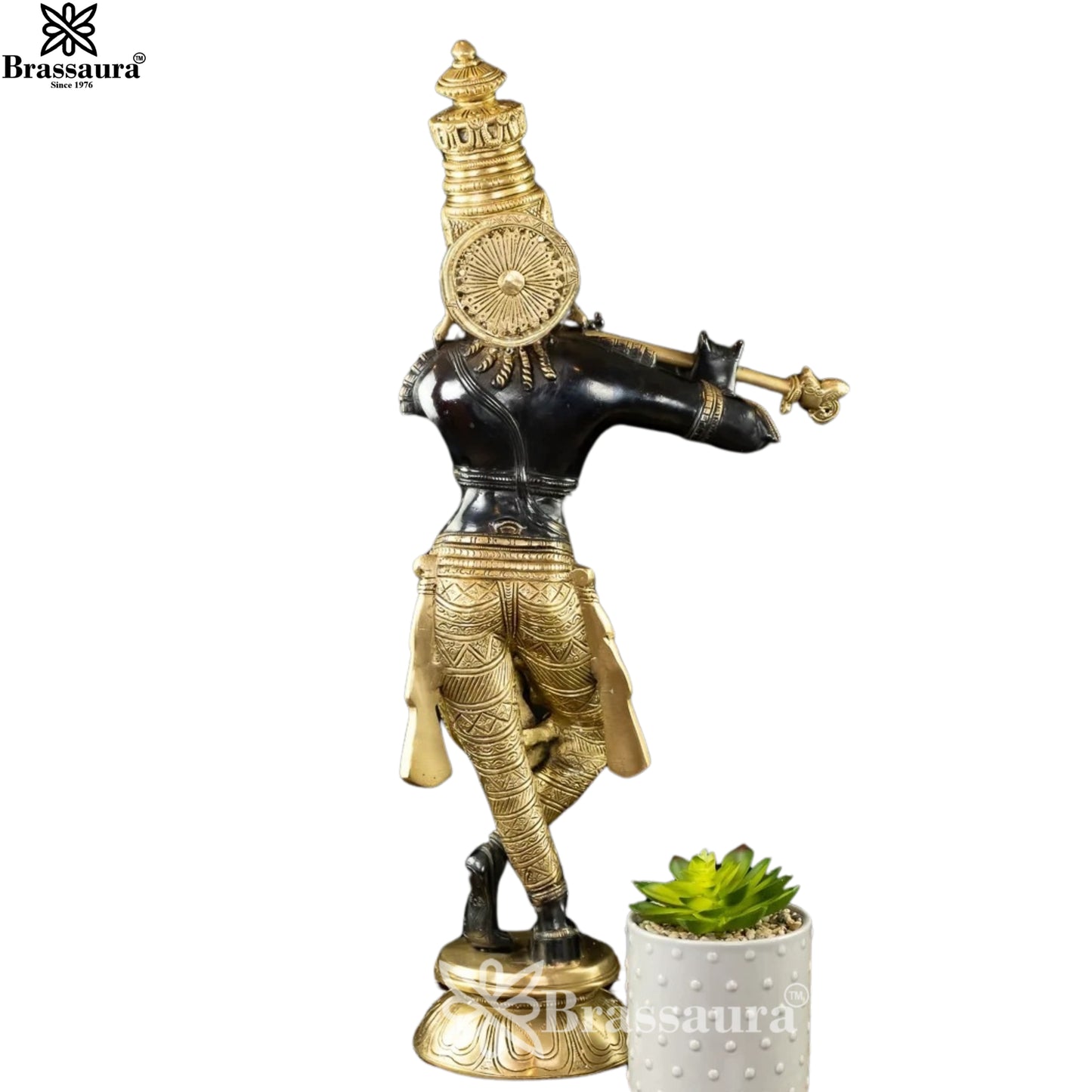 Brass Krishna Murti Weight 8 Kg And Height 23 Inch