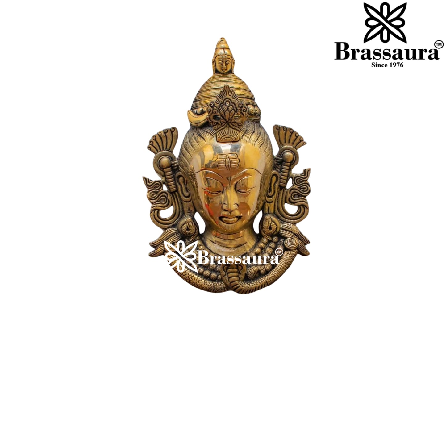 Brass Artistic Shiva Mukhlingam Weight 1.5 Kg & Height 11 Inch