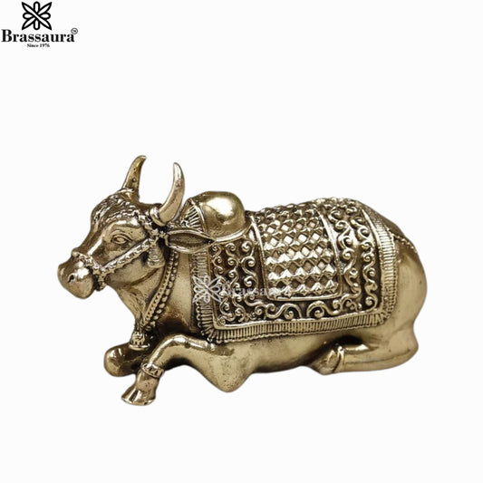 Brass Super Fine Nandi For Home Décor And Gift Items Weight 0.152 kg Height 2.5 Inch