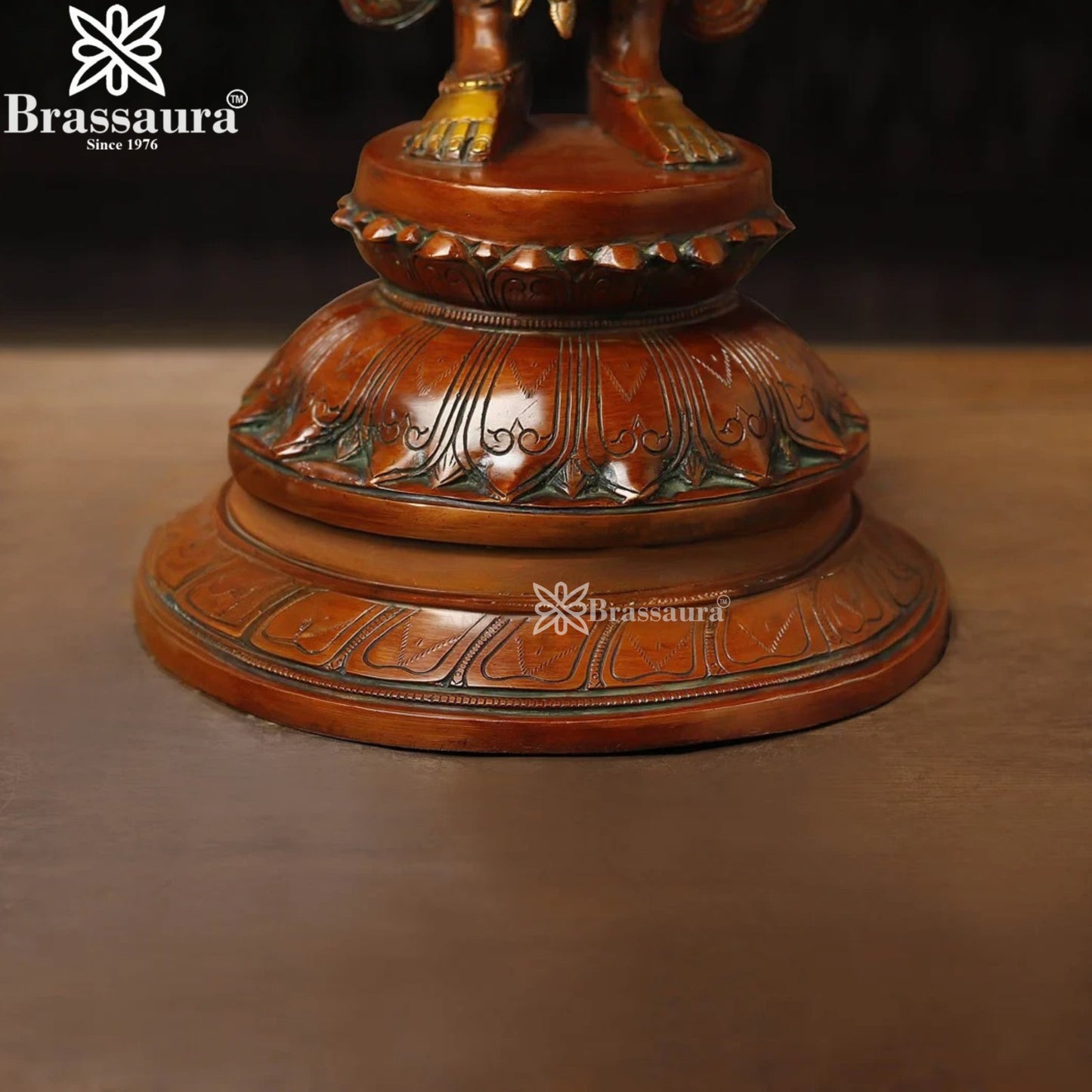 Brassaura™ Sacred Brass Laxmi Murti – Height 39. 5 Inches & Weight 31.07 Kgs | Spiritual Home Idol