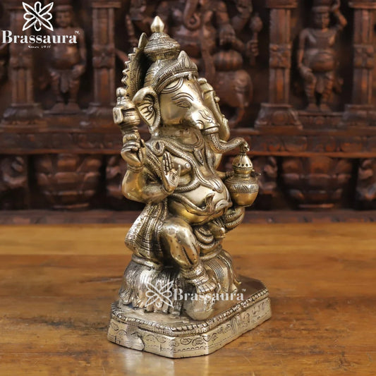 Brass Ganesha Weight 9 Kg & Height 15 Inch