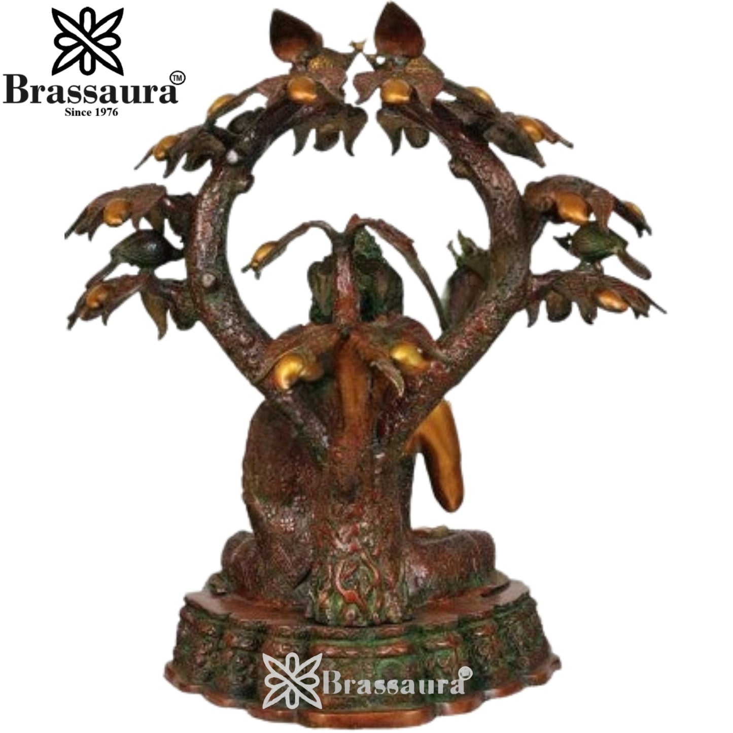 Brass Blessing Tree Buddha Weight 37 kg & Height 28.5 Inch