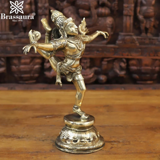 Brass Dancing Natraj Statue Weight 4.28 Kg And Height 13.5 Inch