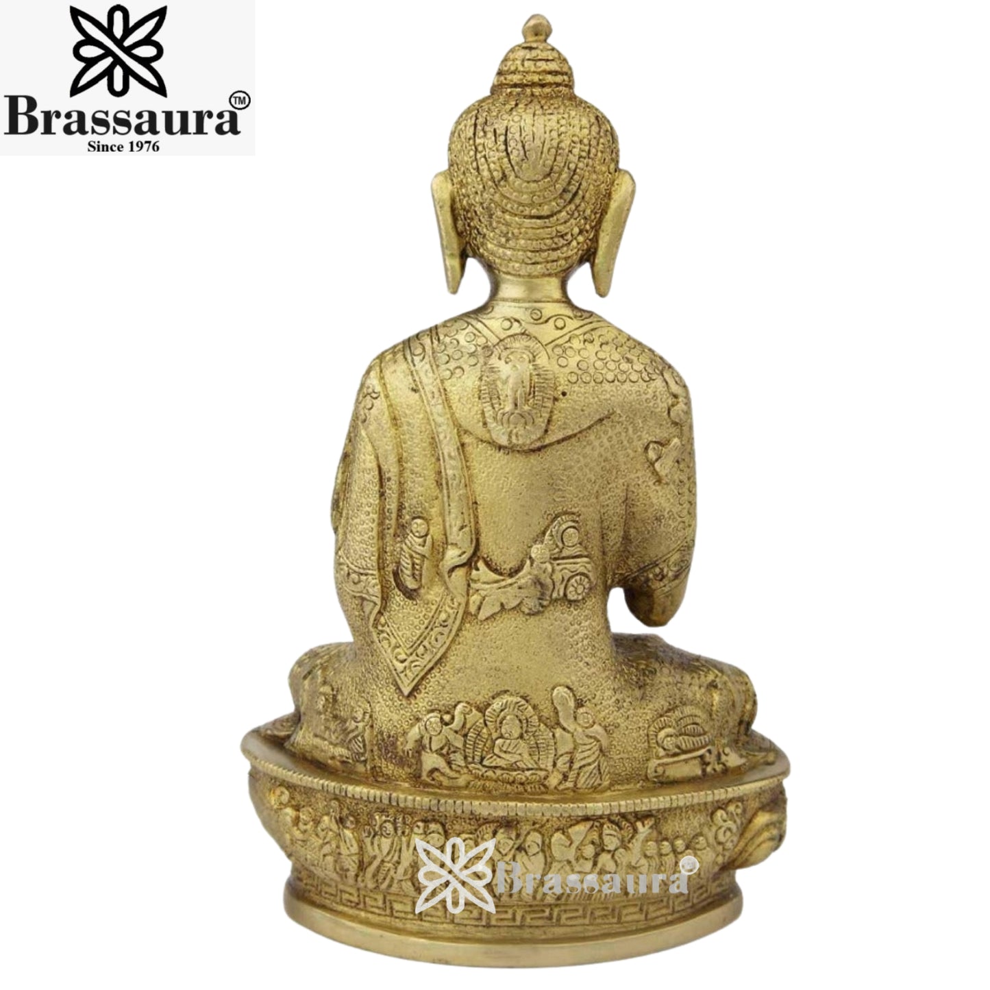 Brass Artistic Royal Golden Buddha Weight 1.8 Kg & Height 9 Inch