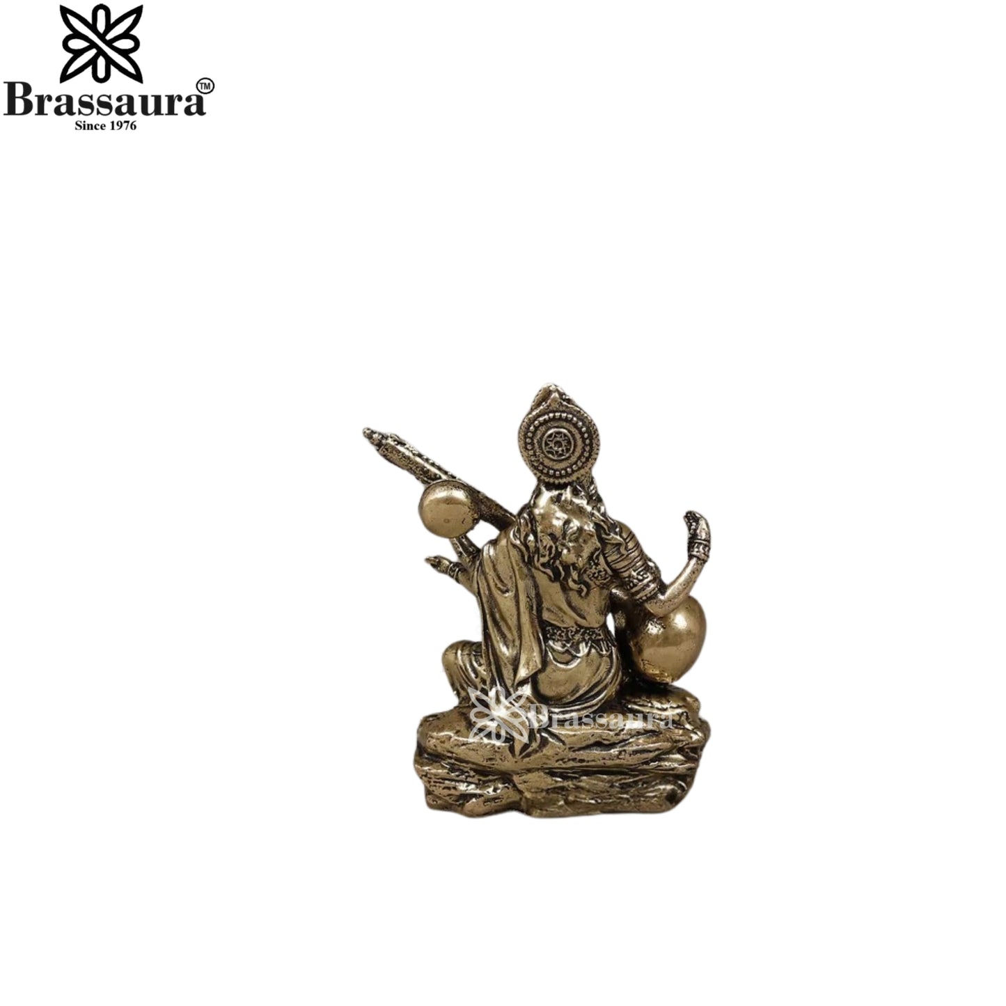 Brass Superfine Saraswati Statue Weight .72 Kg And Height 3 Inch