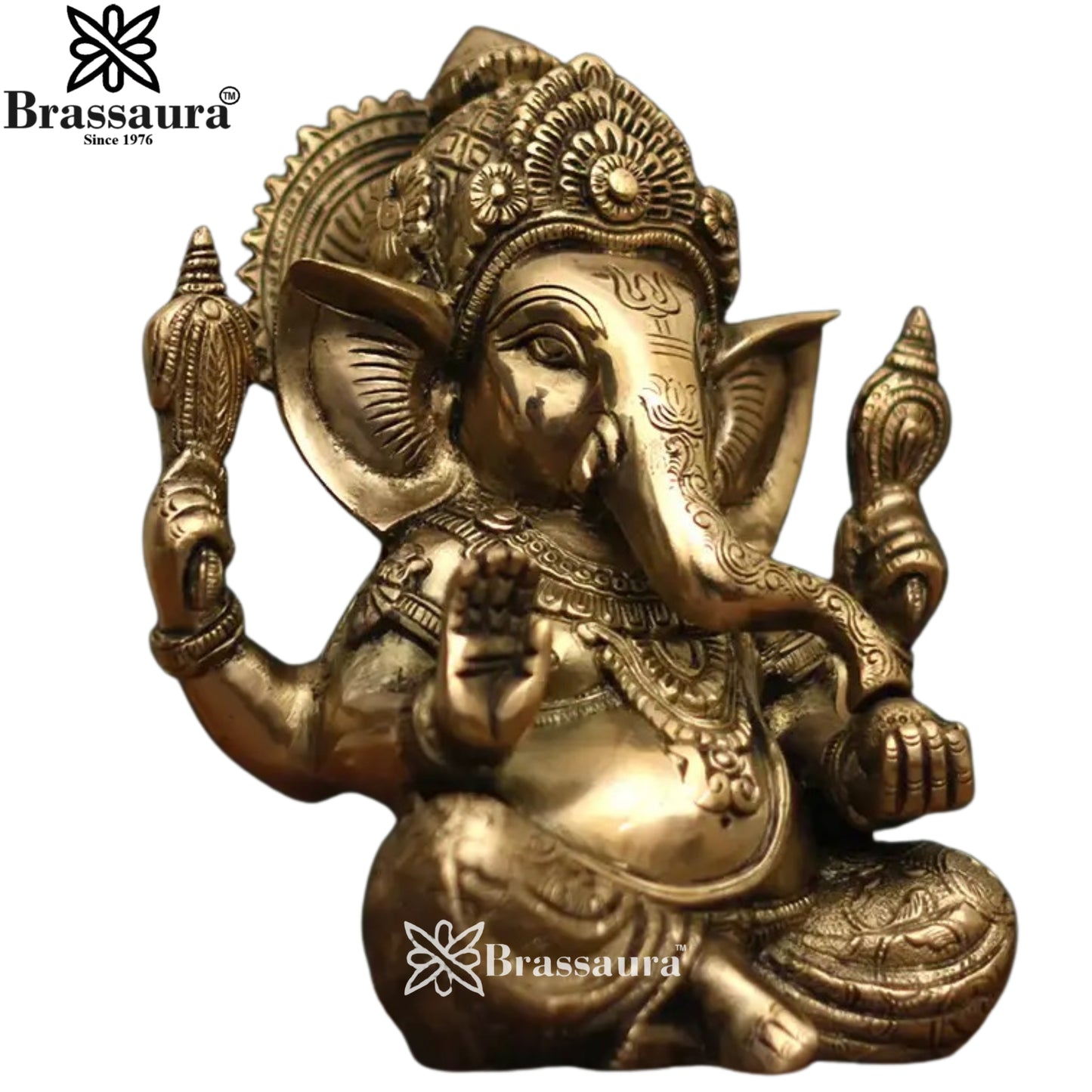 Brass Ganesha Statue Weight 4 Kg And Height 8.5 Inch