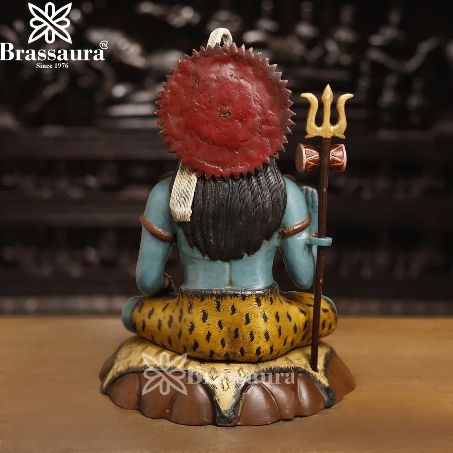 Brassaura™ Compact Brass Shiva Idol – Height 6.8 Inches & Weight 11.34 Kgs | Pooja & Gifting