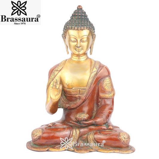 Brass Blessing Buddha Weight 7 Kg & Height 15 Inch
