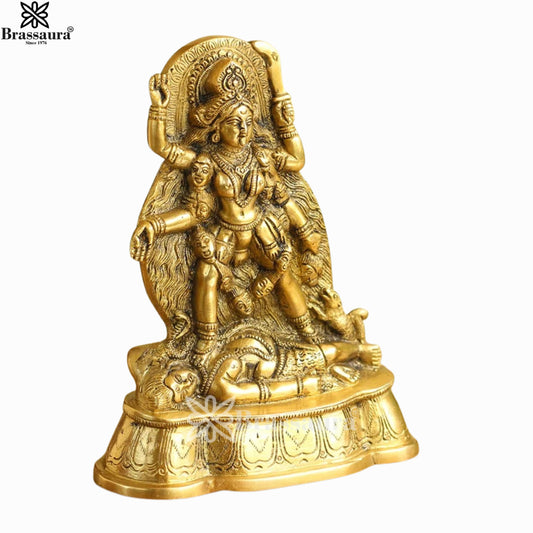 Brassaura™ Brass Kali Maa Murti – Height 7 Inches & Weight 1.6 Kgs | Spiritual Hindu Idol