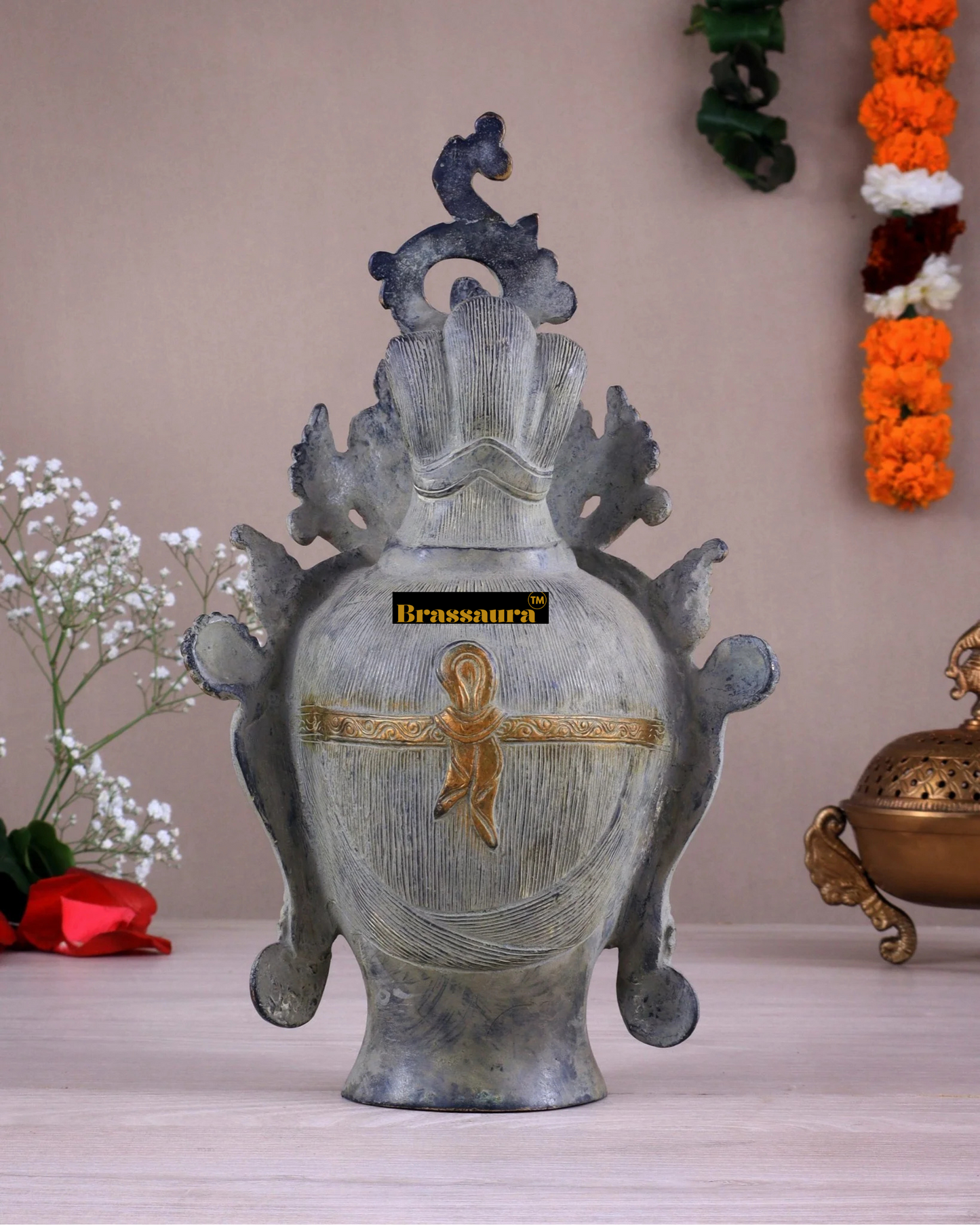 Brassaura™ Pure Brass Tara Statue – Height 12 Inches, Weight 4 Kgs