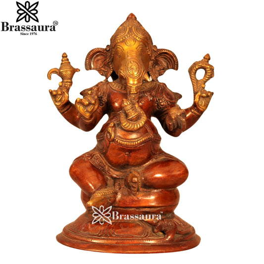 Brass Ganesha Statue Weight 5.5 Kg & Height 12 Inch