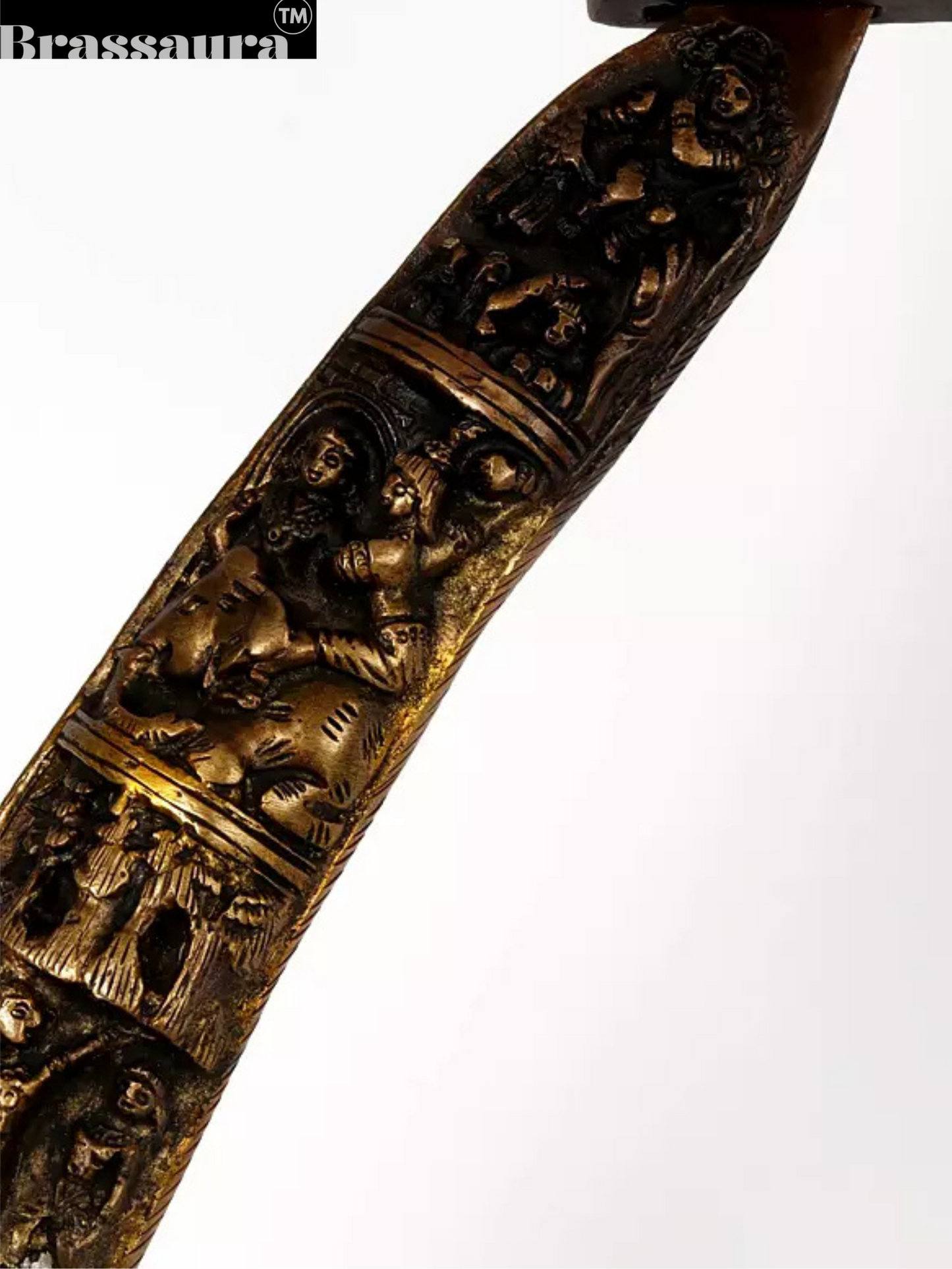 Brassaura™ Krishna Leela Arch with Bell and Shiva on Top – Height 44.09 inches | Weight 29.35 kgs