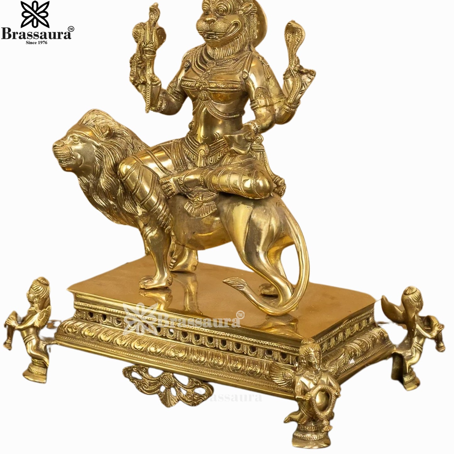 Brass Atharvana Bhadrakali Statue Weight 6.5 Kg And Height 14 Inch