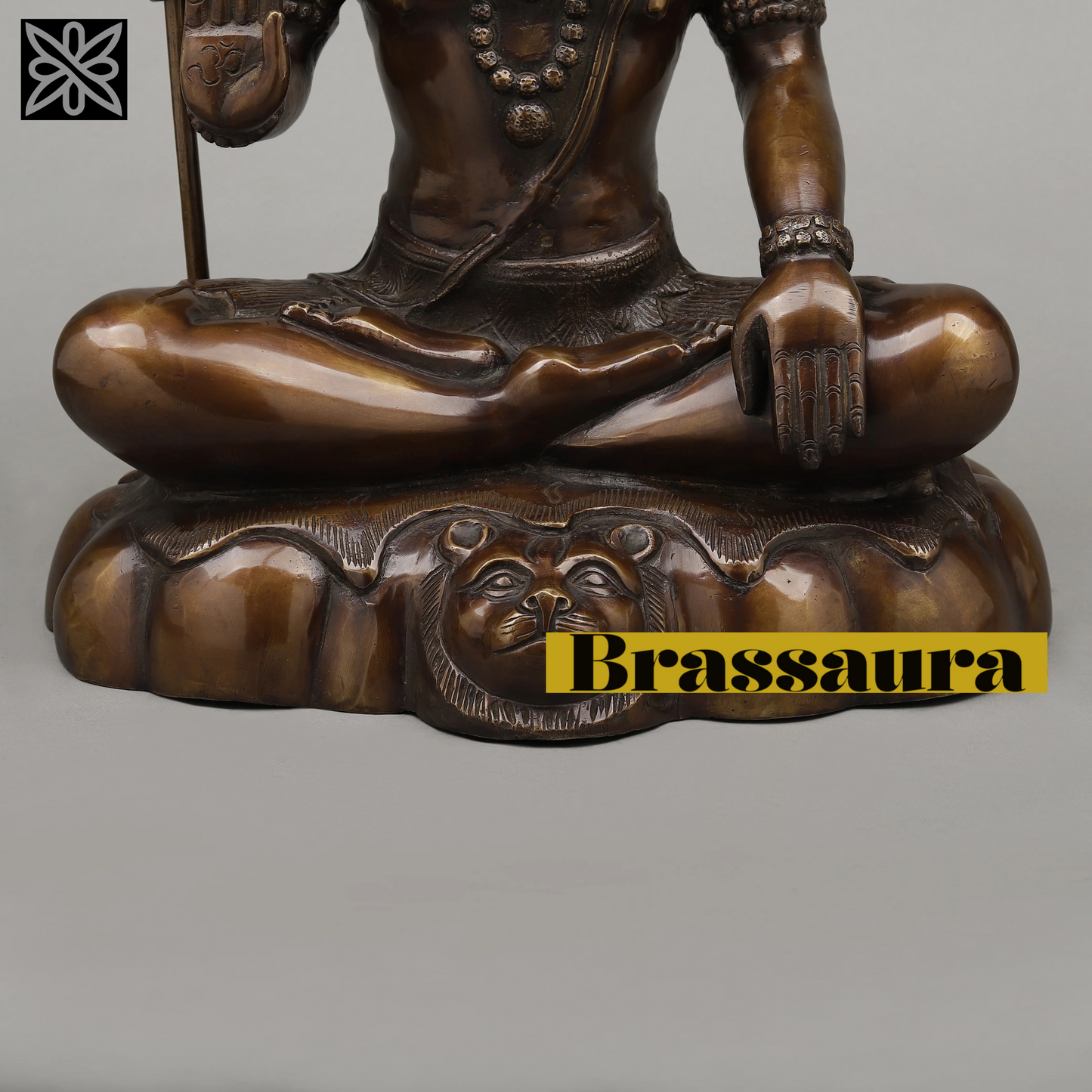 Brassaura™ Pure Brass Lord Shiva Idol – 17.5 Inch Height, 12.860 Kg Weight – Handcrafted Majestic Statue