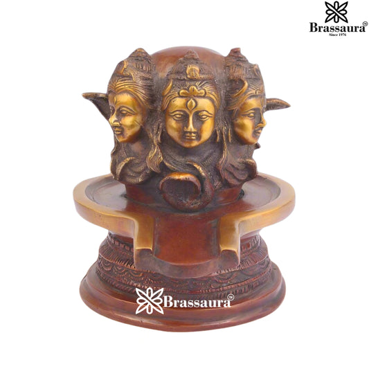 Brass Classic Shiva Face Shivling Weight 2.5 Kg & Height 7 Inch