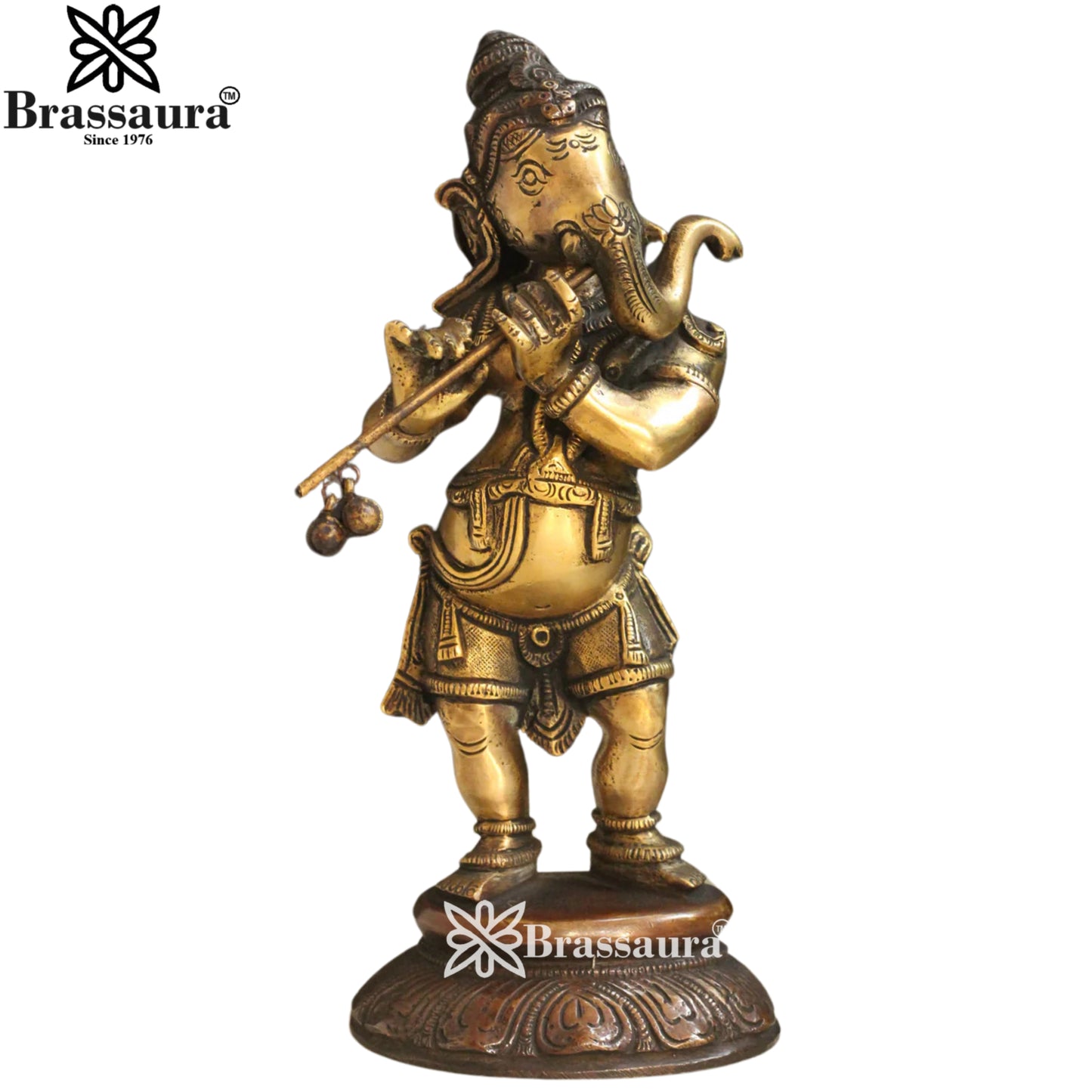 Brass Music Ganesha Statue Weight 9 Kg And Height 5 Inch