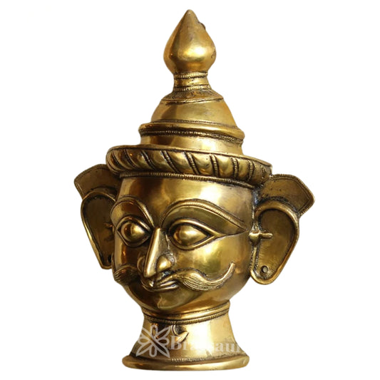 Brass Shiva Mask Statue Weight 2.15 Kg And Height 7 Inch