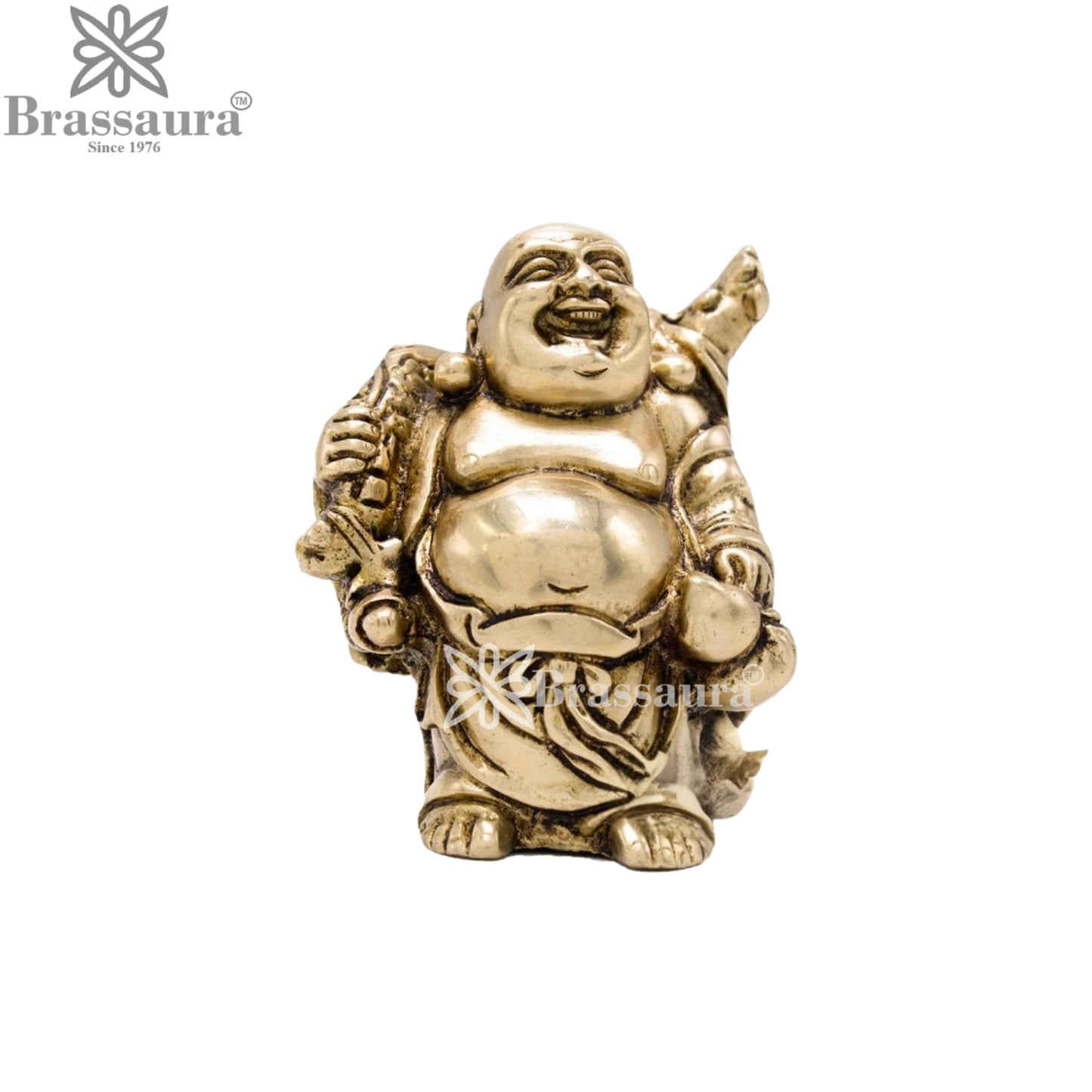 Brass Laughing Buddha Weight 0.4 kg & Height 3.5 Inch