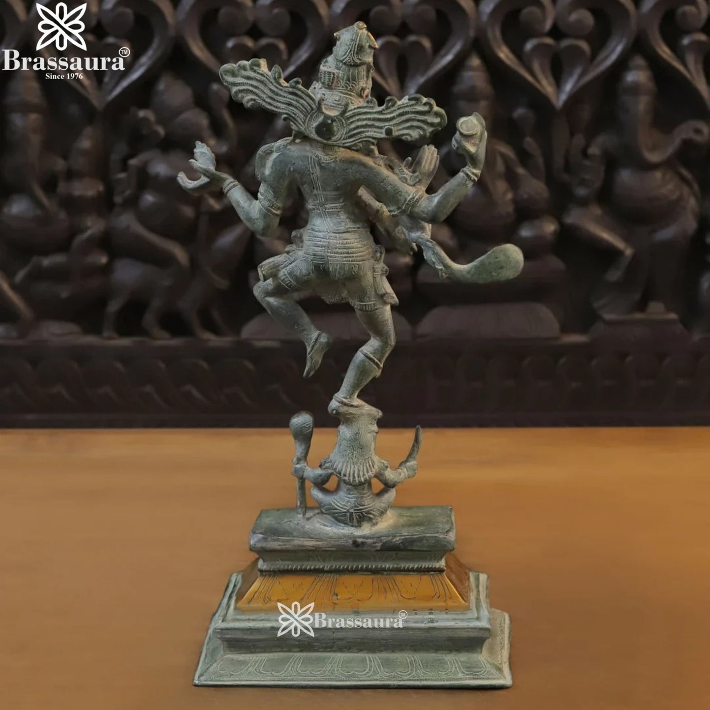 Brass Antique Dancing Natraj Statue Weight 8.26 Kg And Height 18 Inch