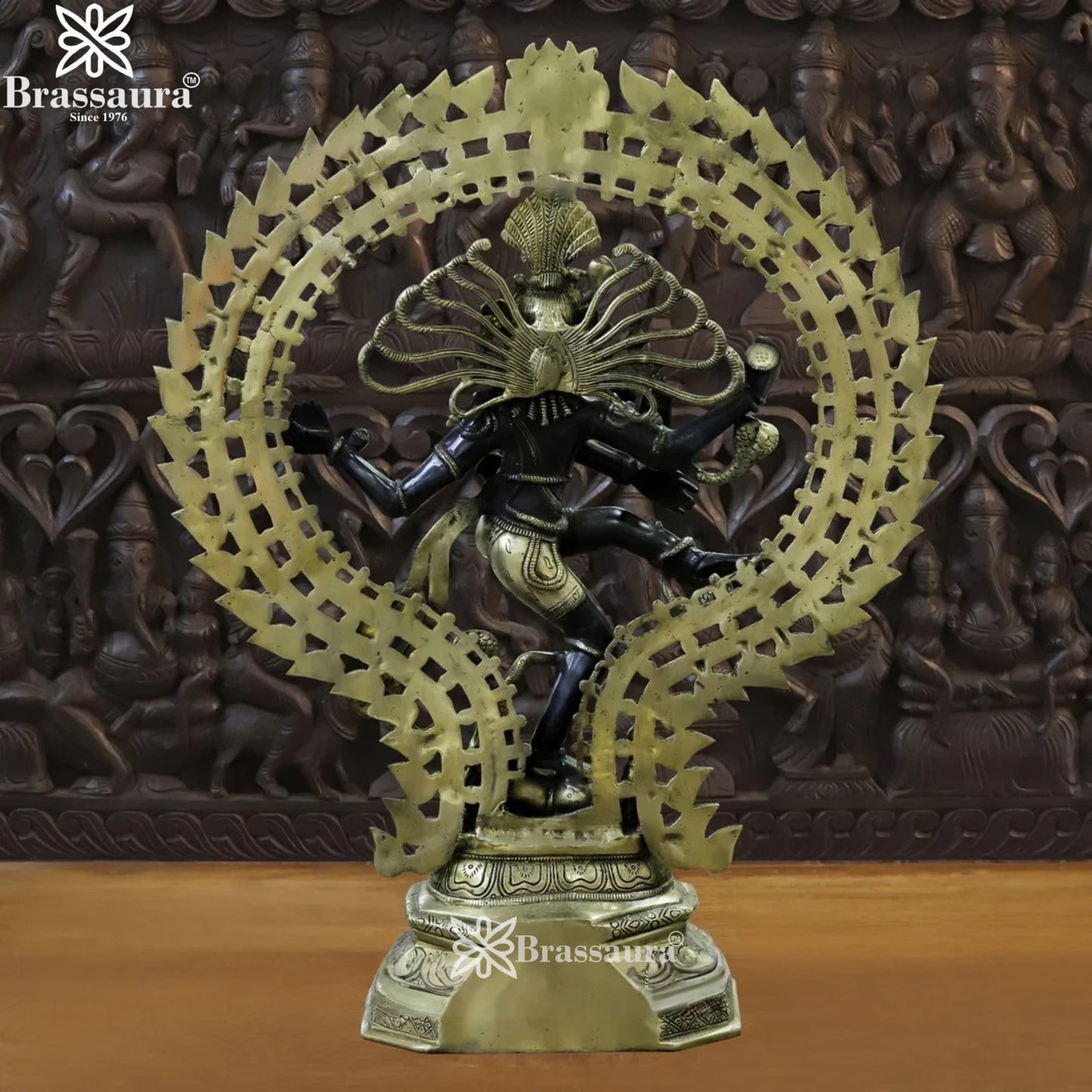 Brass Antique Gold Dancing Natraj Statue Weight 18.5 Kg And Height 29 Inch