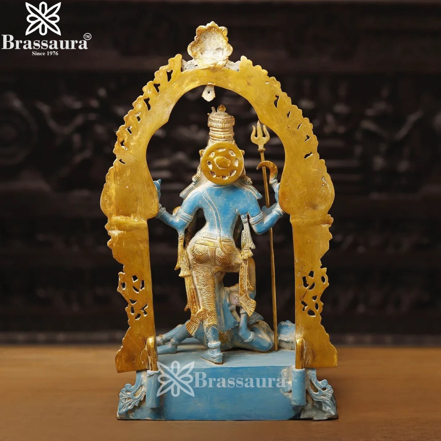 Brass Kali Ma With Shiva Statue Weight 15.64 Kg And Height 21 Inch