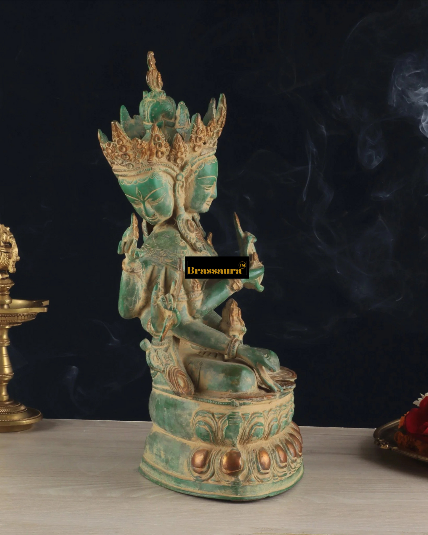 Brassaura™ Pure Brass Tara Idol – Height 13.5 Inches, Weight 5.8 Kgs