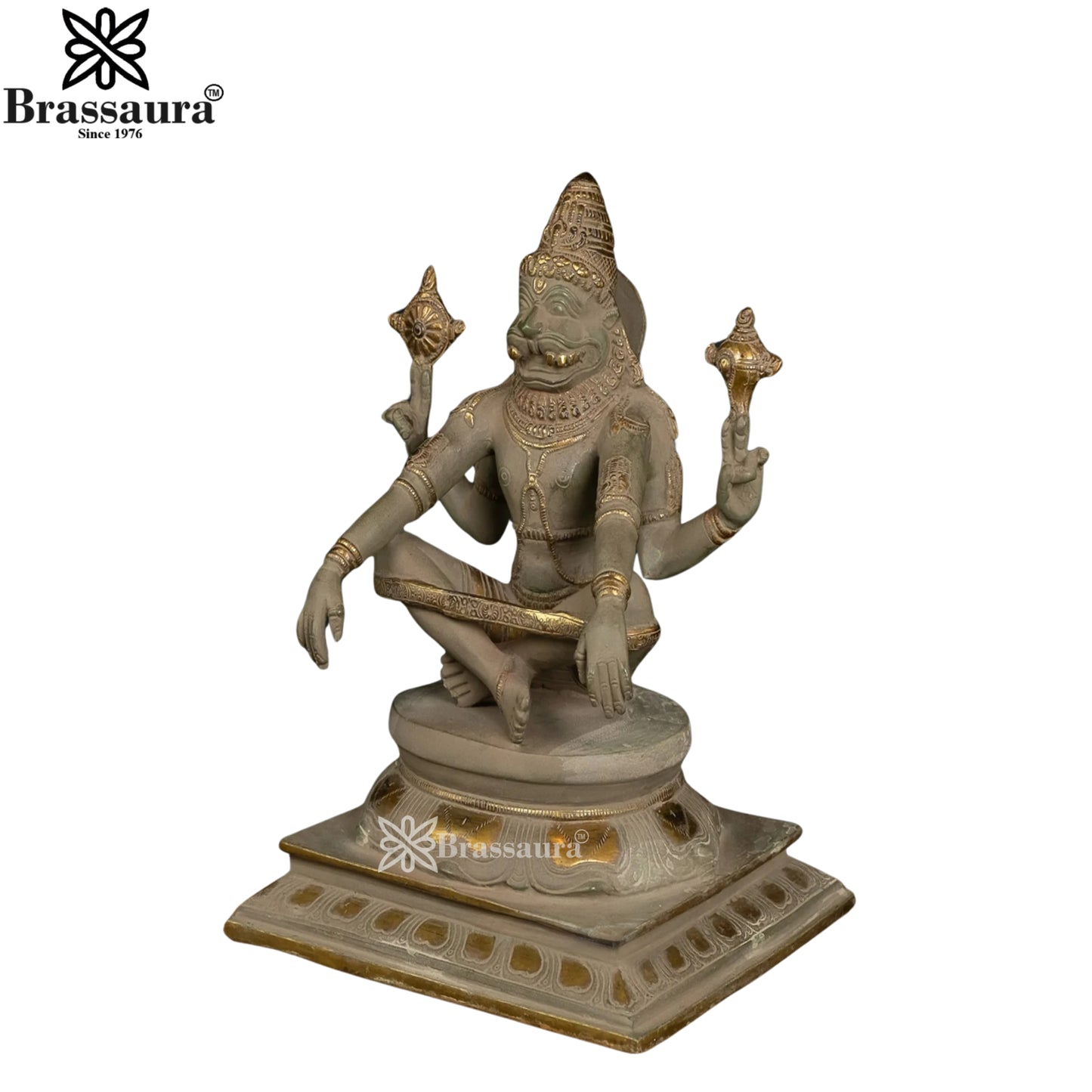 Brass Narshimha Statue For Home Decor And Gift Items Weight 6 Kg And Height 11 Inches