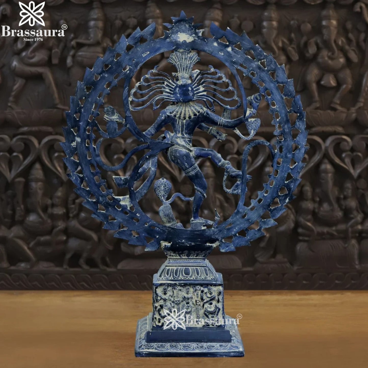 Brass Patina Dancing Natraj Statue Weight 15.86 Kg And Height 28 Inch