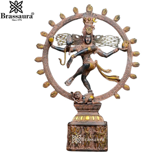 Brass Vintage Dancing Natraj Statue Weight 11.34 Kg And Height 23 Inch
